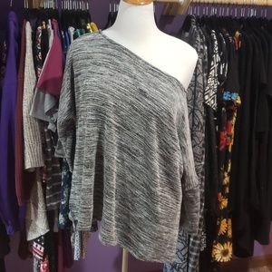 Black & White Off Shoulder Boatneck Tunic L